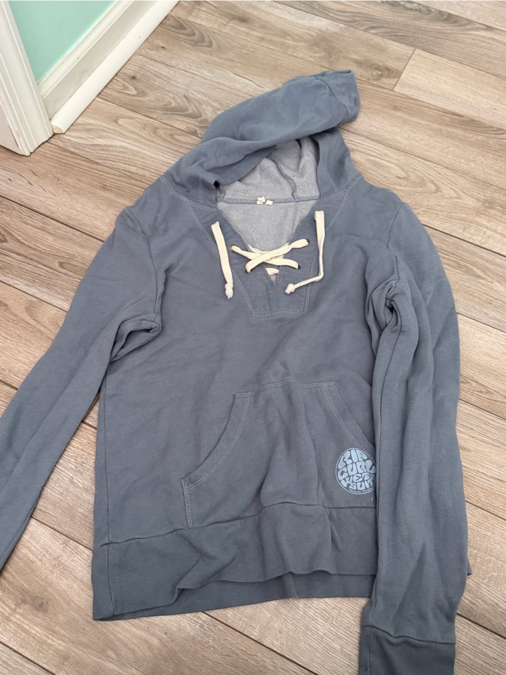 Rip Curl Slate Blue Hooded Lace-Up Sweatshirt